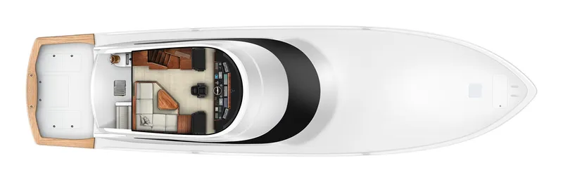 Slide: The Image of Top view of 2027 Viking 82 Convertible yacht layout, showcasing interior design. - 37