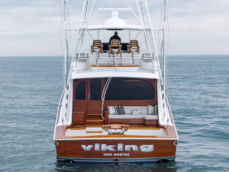 Slide: The Image of Viking 82 Convertible Transom from Drone - 4