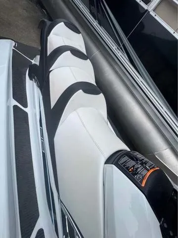 Slide: The Image of 2018 Yamaha Waverunner FX Cruiser HO with sleek white seating and modern design. - 8