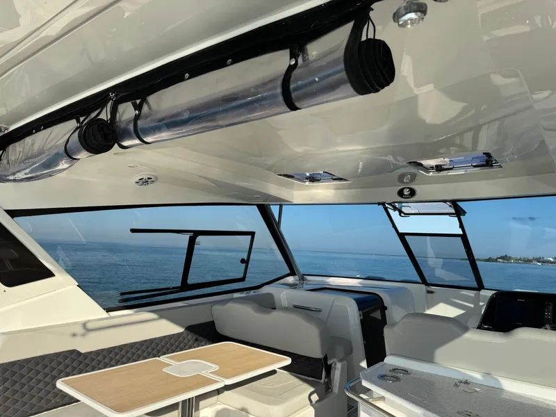Slide: The Image of Interior view of 2019 Aquila 36 Sport yacht with ocean backdrop. - 29