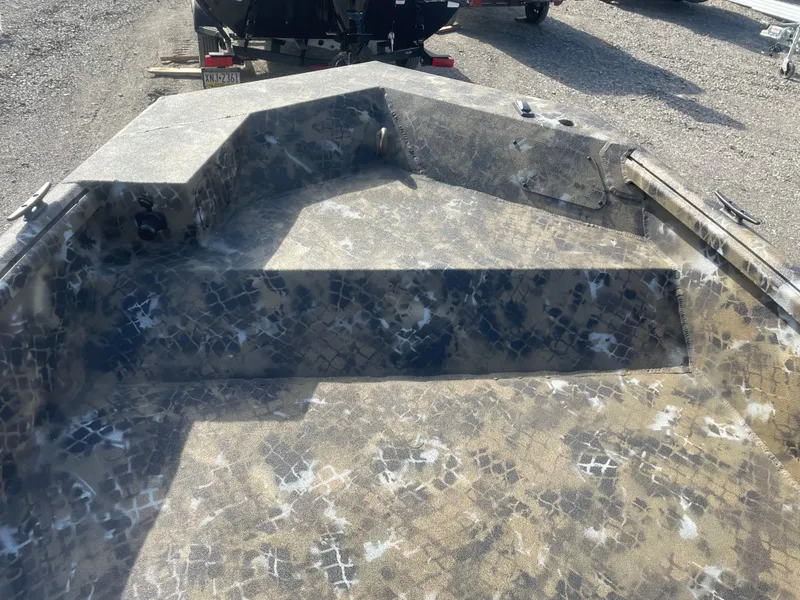 Slide: The Image of 2025 Excel 1751 River Warrior boat interior with camouflage pattern. - 16