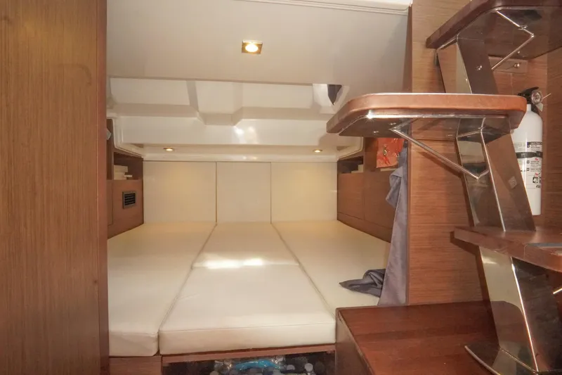 Slide: The Image of Interior cabin of 2021 Jeanneau Leader 10.5 WA with cozy sleeping area. - 43