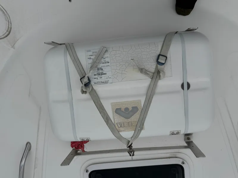 Slide: The Image of Life raft secured on 2004 Sea Ray 560 Sedan Bridge yacht. - 35