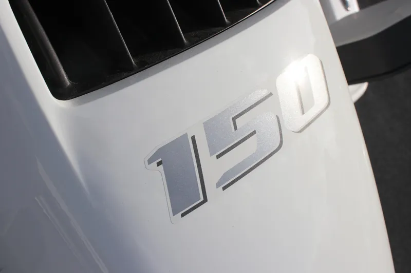 Slide: The Image of Close-up of 150 horsepower engine on 2025 Sea Pro 202 CC boat. - 19