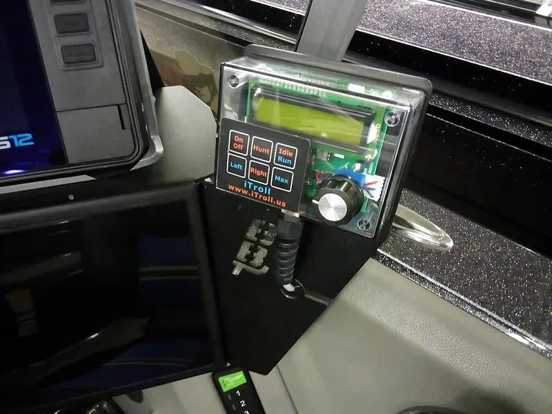 Slide: The Image of Control panel on 2024 Ranger 622FS Pro DC boat, featuring digital display and buttons. - 31