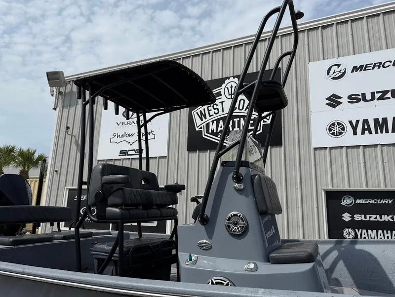 Slide: The Image of 2024 Blazer 2400 boat at West Coast Marine, featuring a sleek design and modern seating. - 7