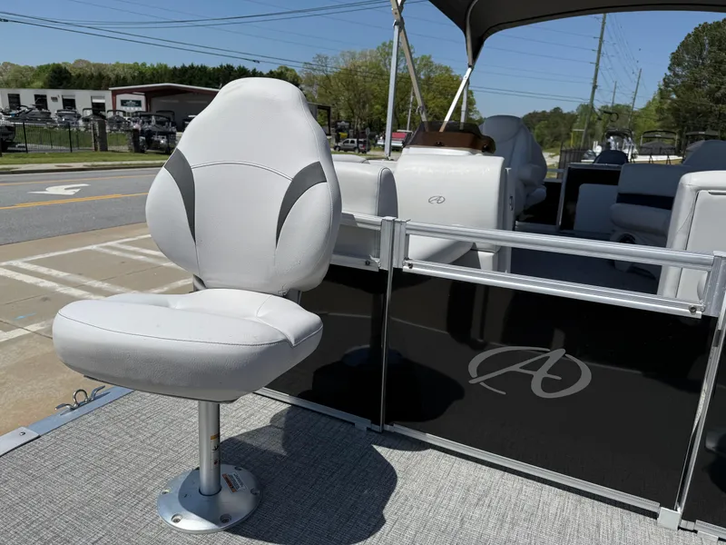 Slide: The Image of 2022 Avalon Venture Fish boat with a comfortable swivel seat on deck. - 28