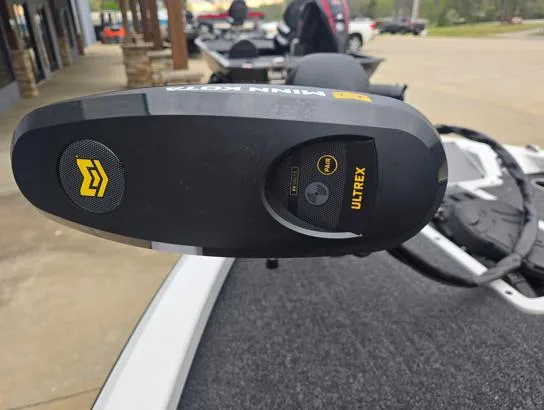 Slide: The Image of 2025 Vexus AVX2080 boat with Minn Kota Ultrex trolling motor, close-up view. - 3