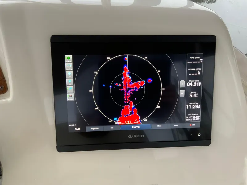 Slide: The Image of Garmin navigation display on 2007 Silverton 33 Convertible boat dashboard. - 22