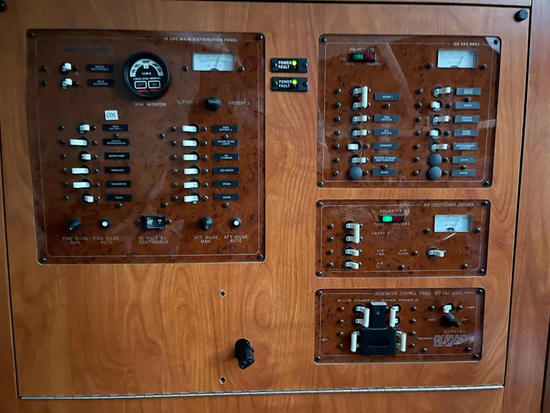Slide: The Image of Electrical control panel on a 2007 Silverton 33 Convertible boat. - 36