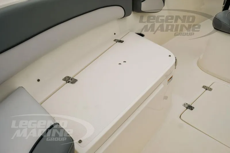 Slide: The Image of 2022 NauticStar 2602 Legacy boat interior seating and storage area. - 37