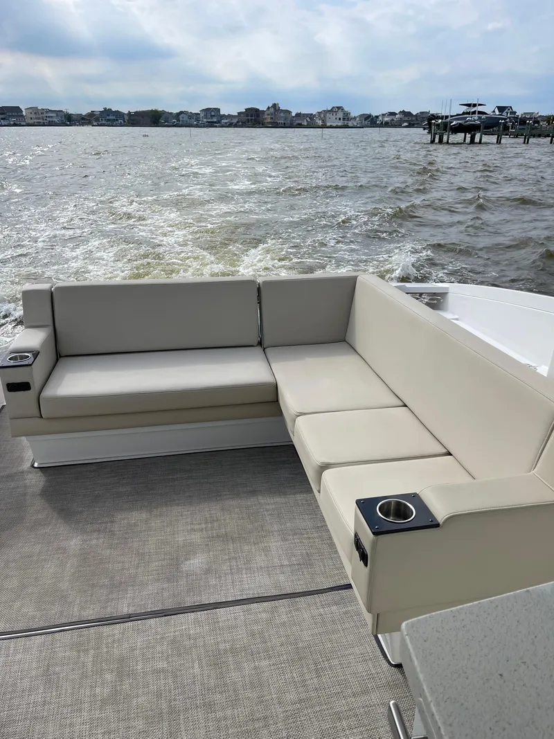 Slide: The Image of Generator in a 2017 Monterey 360 Sport Coupe boat engine compartment. - 18