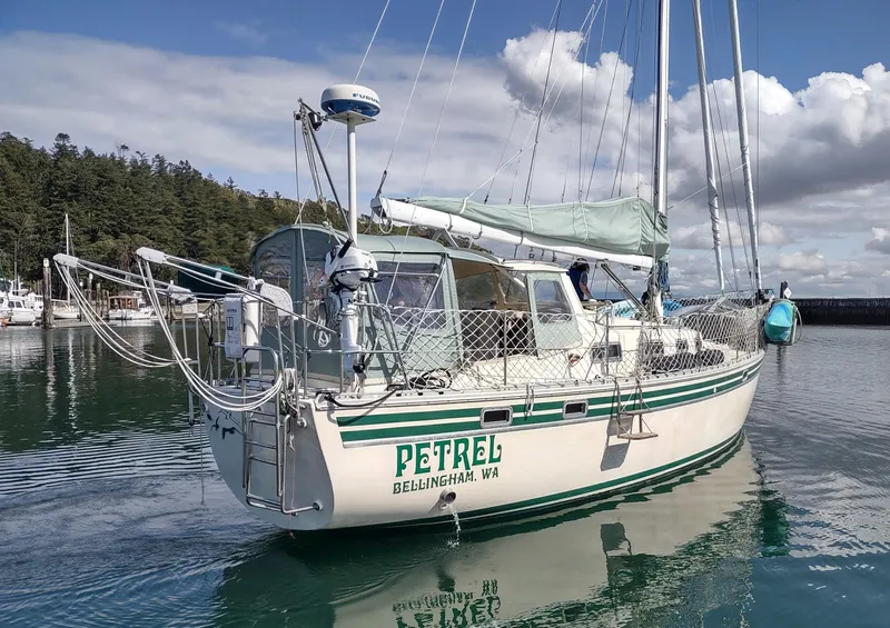 Slide: The Image of Sailboat "Petrel" on water, Cascade 42 model, 1988, Bellingham, WA. - 5