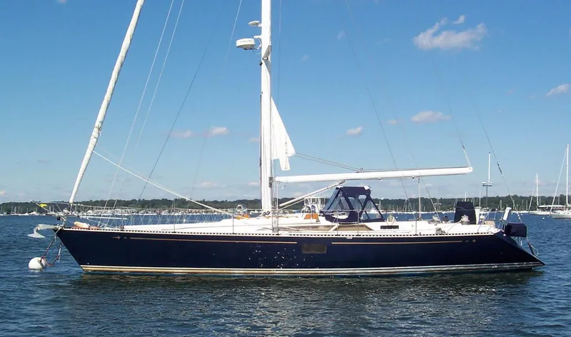 Slide: The Image of Sailboat on water, C&C 51 XL C/B, 1994 model, clear sky background. - 1