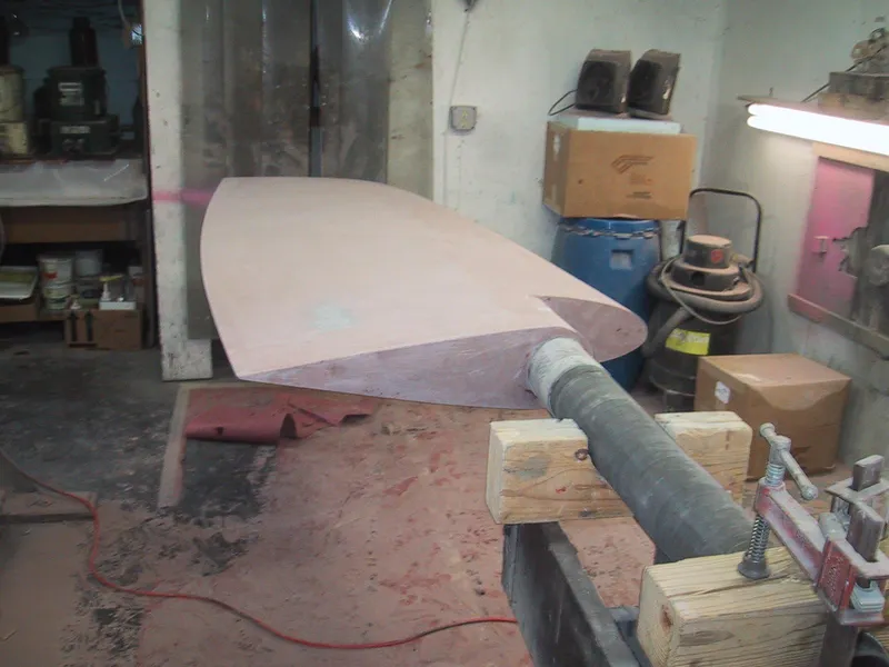 Slide: The Image of Workshop scene with a C&C 51 XL C/B boat component under construction, 1994 model. - 45