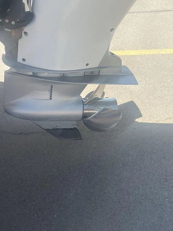 Slide: The Image of Close-up of a 2003 Grady-White 306 Bimini boat engine propeller. - 8