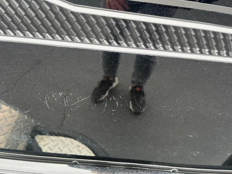 Slide: The Image of 2019 Lund 1875 Pro-V Bass XS boat with visible surface scratches. - 30