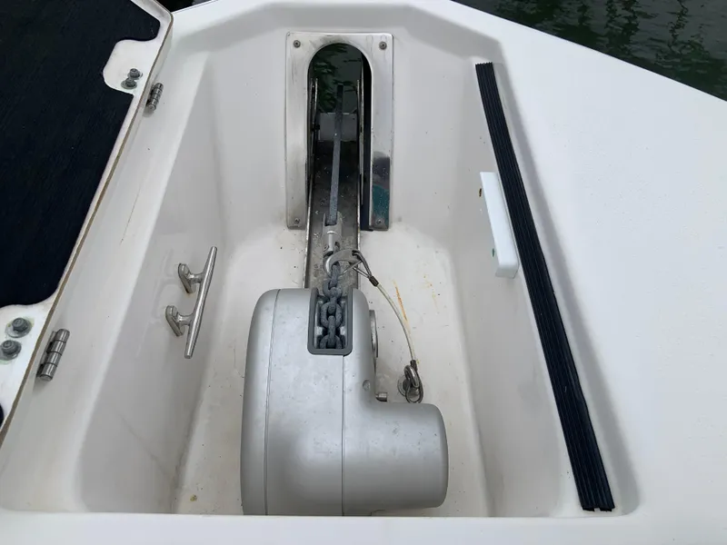 Slide: The Image of Anchor compartment of 2019 Sea Fox 266 Commander boat with chain and winch. - 14