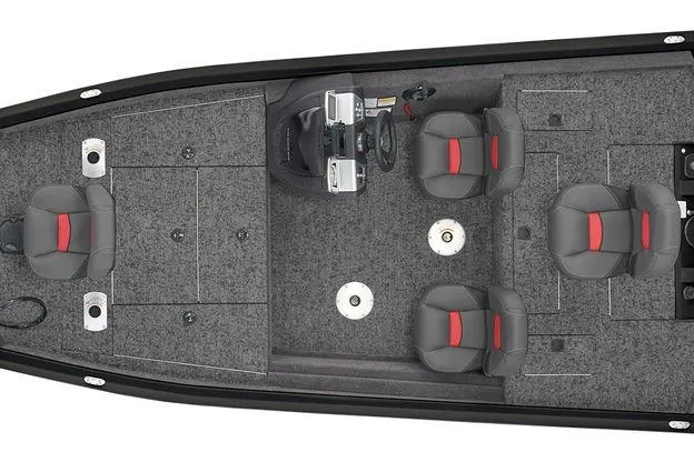 Slide: The Image of 2025 Tracker Pro Team 175 Crappie Edition fishing boat with trailer, featuring multiple seats. - 18