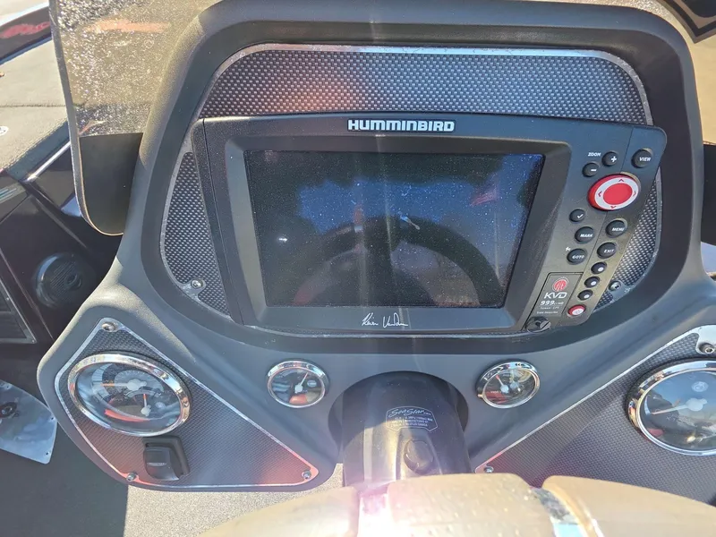 Slide: The Image of Dashboard of a 2011 Ranger Z521 Comanche with Humminbird fishfinder display. - 15
