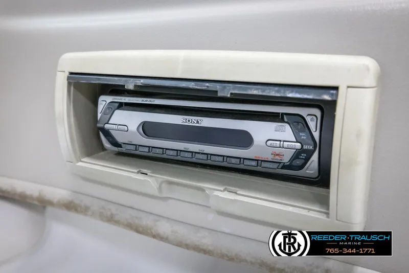 Slide: The Image of Sony stereo system in a 2005 Crownline 216 LS boat dashboard. - 34