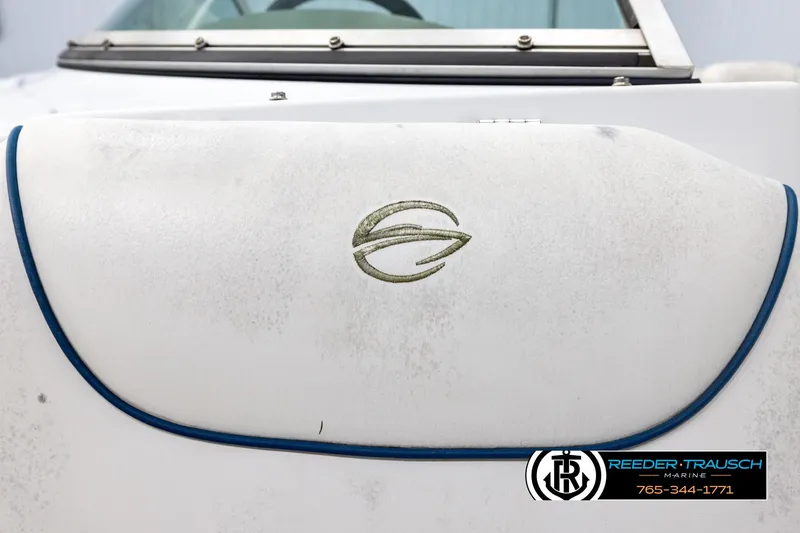 Slide: The Image of 2005 Crownline 216 LS boat seat with logo and blue trim. - 39