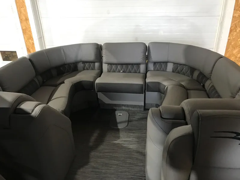 Slide: The Image of Luxurious seating in a 2020 Bennington R 25 RFBWA Fastback boat. - 4