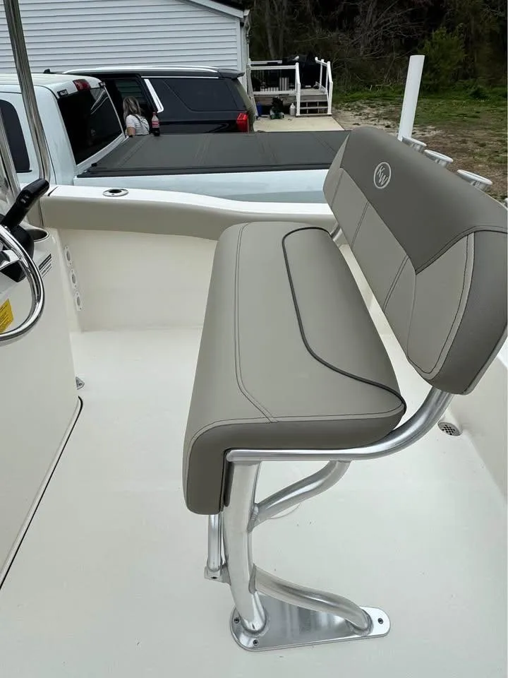 Slide: The Image of 2023 Key West 203 FS boat with sleek seating and modern design. - 10