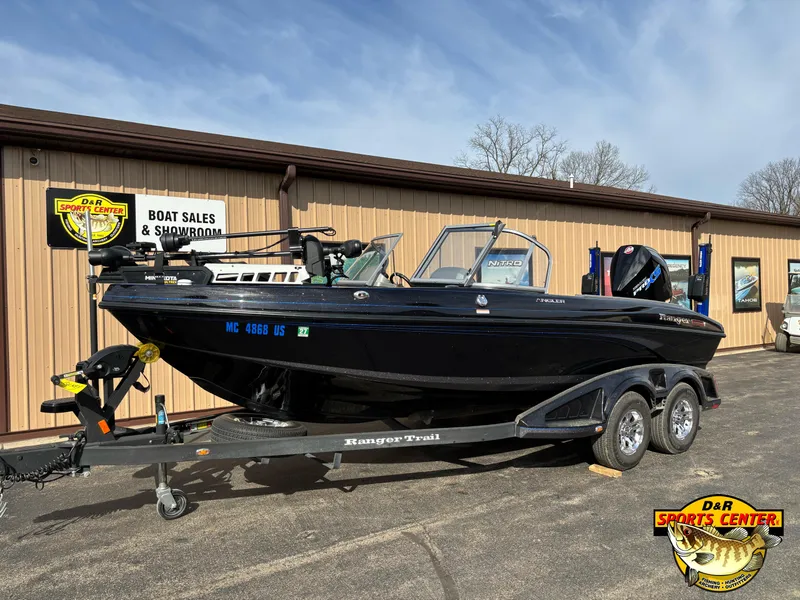 Slide: The Image of 2021 Ranger 1880MS boat on trailer at dealership, D&R Sports Center. - 0