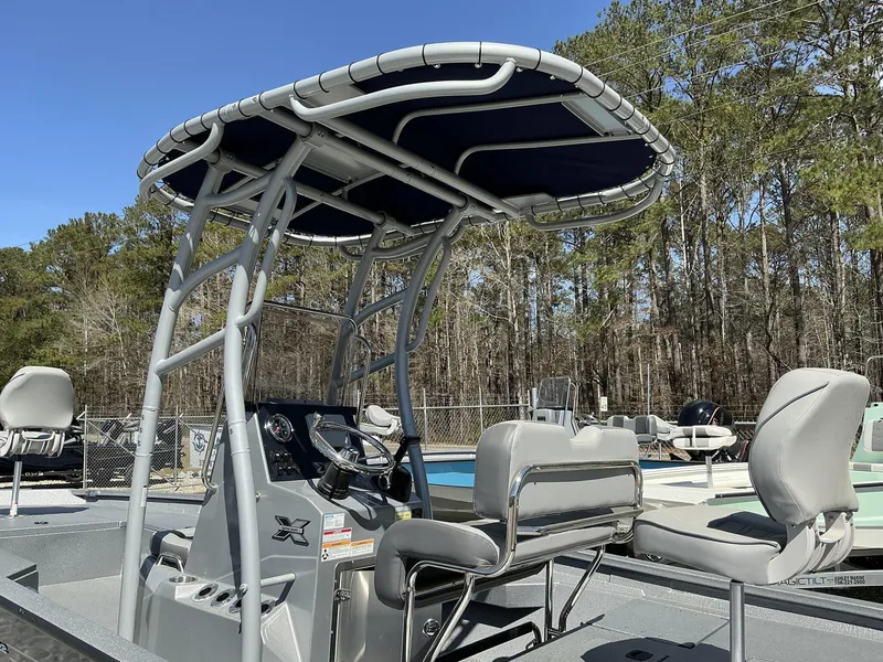 Slide: The Image of 2025 Xpress Hyper-Lift Series H22B boat with Terrova and stereo, featuring a sleek design. - 7