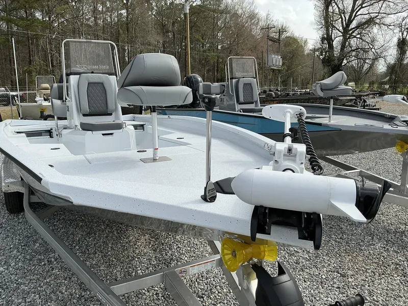 Slide: The Image of 2025 Xpress Hyper-Lift Series H22B boat on trailer, featuring modern seating and equipment. - 11