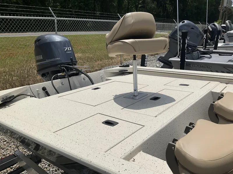 Slide: The Image of 2024 Xpress Xplorer Series XP170 boat with Yamaha 70 engine, beige seating. - 5