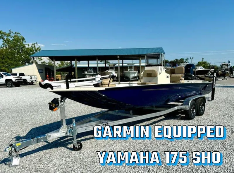 Slide: The Image of 2025 Xpress Shallow Water Series SW22B boat with Garmin, Yamaha 175 SHO engine. - 1