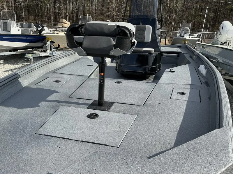 Slide: The Image of 2025 Excel New Bay Pro 230 SEADECK boat, featuring spacious deck and seating, coming soon. - 12