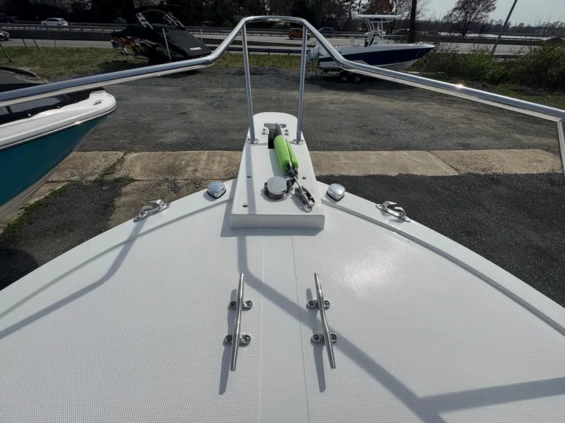 Slide: The Image of 2017 Steiger Craft 255 DV Chesapeake boat deck with anchor and cleats. - 24