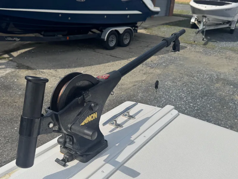 Slide: The Image of Fishing rod holder on 2017 Steiger Craft 255 DV CHESAPEAKE boat deck. - 28