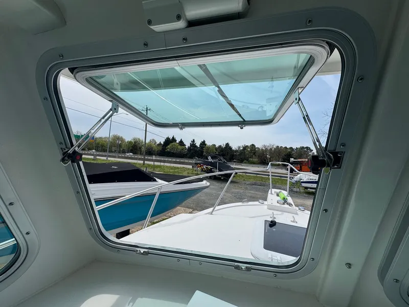 Slide: The Image of Open window view from 2017 Steiger Craft 255 DV Chesapeake boat cabin. - 36