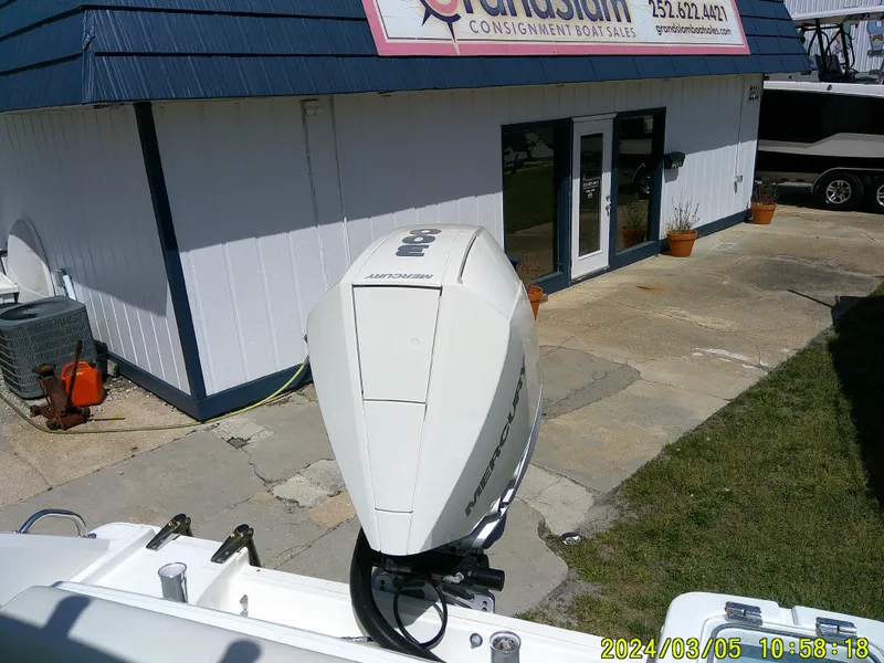 Slide: The Image of Boston Whaler Outrage 230 boat engine at a consignment shop, March 2024. - 31