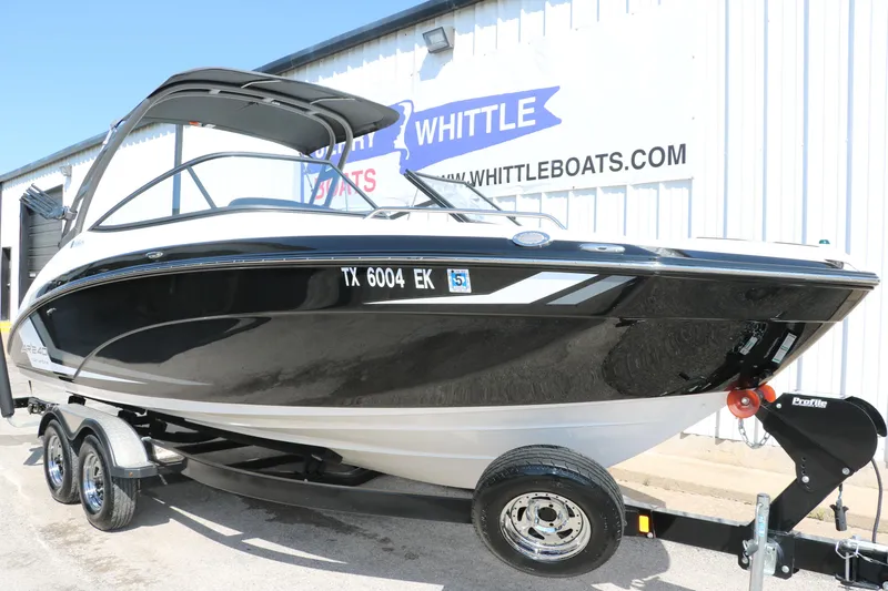 Slide: The Image of 2018 Yamaha Boats AR240 HO on trailer outside Whittle Boats dealership. - 10