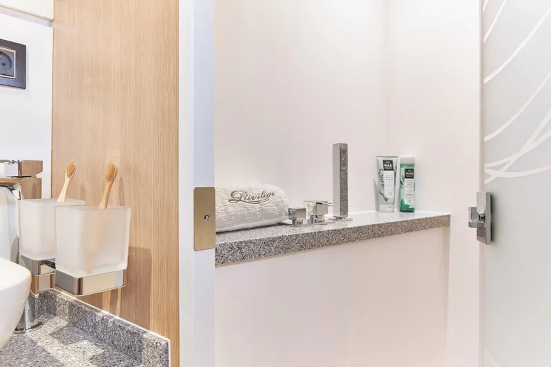 Slide: The Image of Modern bathroom in Privilege Signature 510 yacht, featuring sleek fixtures and elegant design, 2025 model. - 40