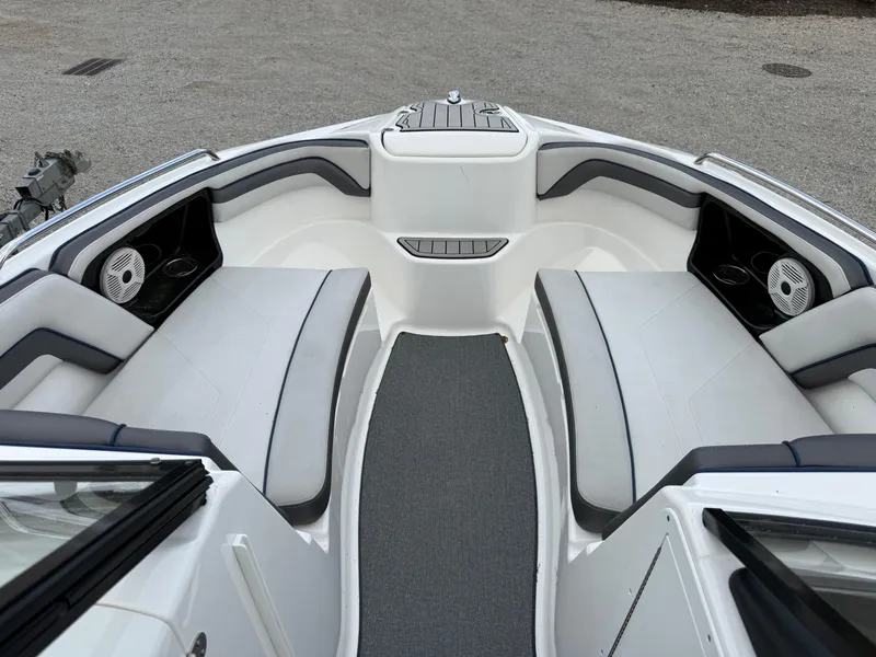 Slide: The Image of 2020 Yamaha Boats SX240 interior with spacious seating and modern design. - 5