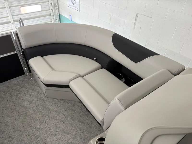 Slide: The Image of Luxurious seating in 2025 South Bay 222RS boat, featuring sleek, modern design and comfortable upholstery. - 5