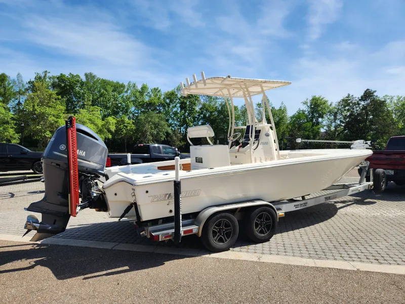 Slide: The Image of 2018 Pathfinder 2500 Hybrid boat on trailer with Yamaha outboard motor. - 9