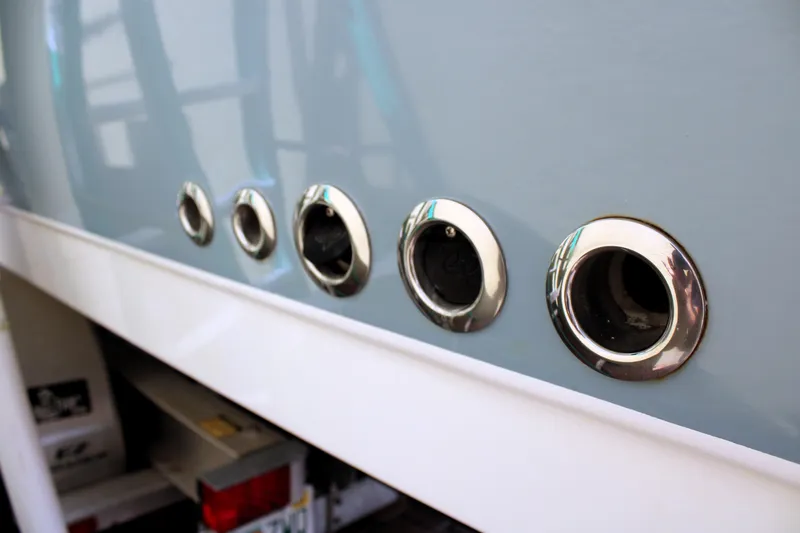 Slide: The Image of 2022 Sea Hunt Gamefish 27 boat with chrome exhaust ports. - 20