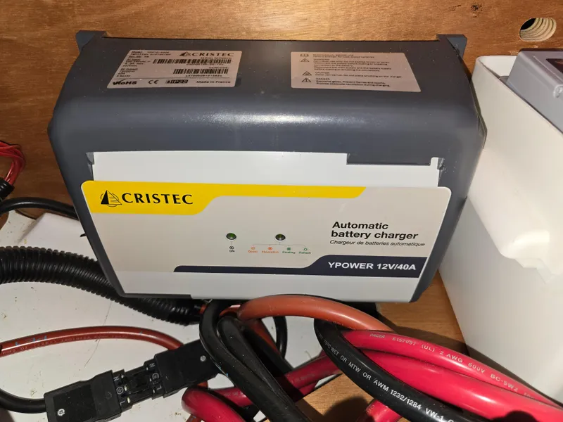 Slide: The Image of Cristec automatic battery charger, YPower 12V/40A, installed on Jeanneau Sun Odyssey 389, 2017. - 42