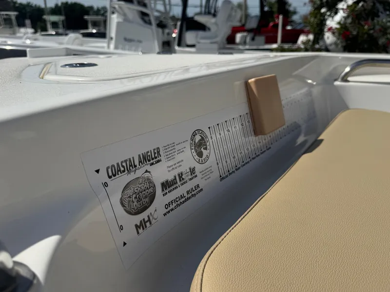 Slide: The Image of 2019 Key West 189 FS boat with Coastal Angler ruler sticker on side panel. - 26