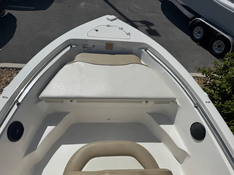 Slide: The Image of 2019 Key West 189 FS boat interior with seating and storage. - 32