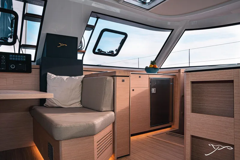 Slide: The Image of Modern interior of 2025 Nautitech 40 Open catamaran with sleek design and comfortable seating. - 33