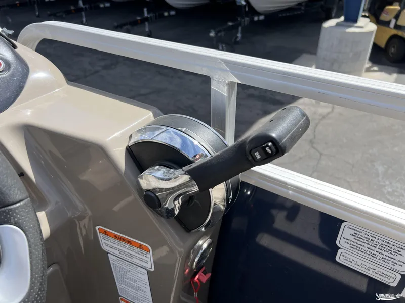 Slide: The Image of Throttle control of 2020 Sun Tracker Party Barge 24 DLX pontoon boat. - 12
