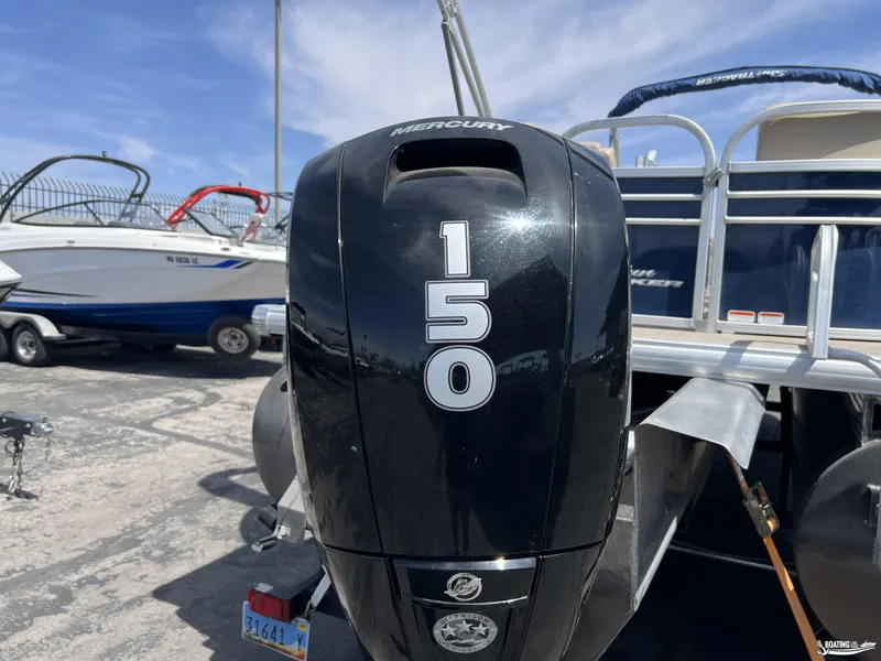 Slide: The Image of Mercury 150 outboard motor on 2020 Sun Tracker Party Barge 24 DLX pontoon boat. - 9